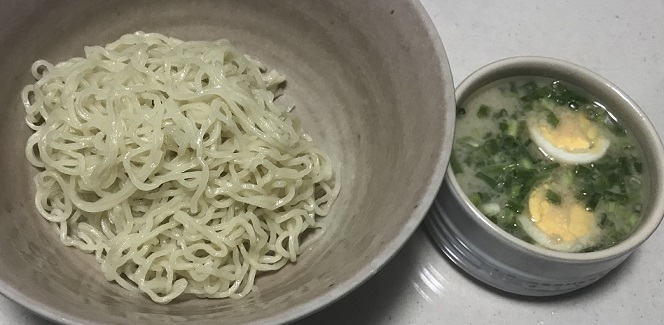 ホープ軒の袋麵 つけ麺にアレンジ