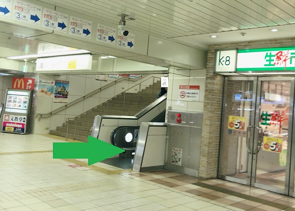 京王八王子駅中央口改札から乗り換え