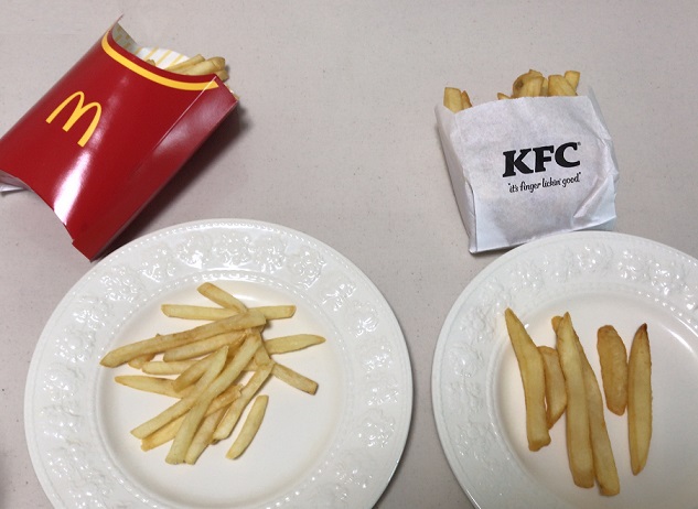 マックポテトとケンタッキーフライドチキン ポテト