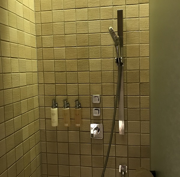 リッツカールトン京都のロッカールーム内のシャワー