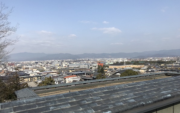 ウェスティン都ホテル京都の屋上庭園からの景色