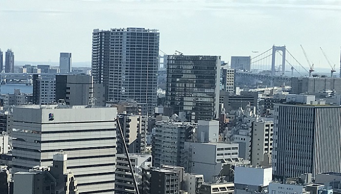 ザ・プリンスパークタワー東京からのレインボーブリッジの景色