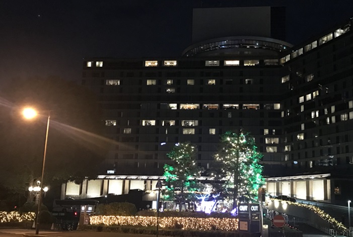 ホテルニューオータニ東京のクリスマスのライトアップ
