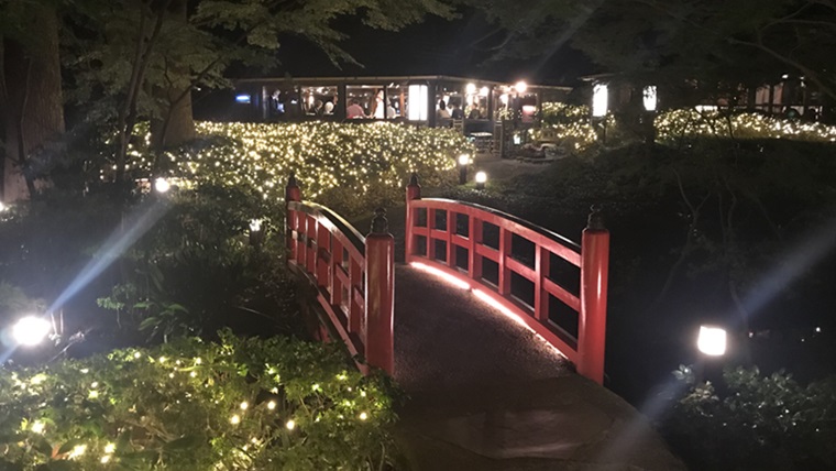 ホテルニューオータニ東京 日本庭園のライトアップ
